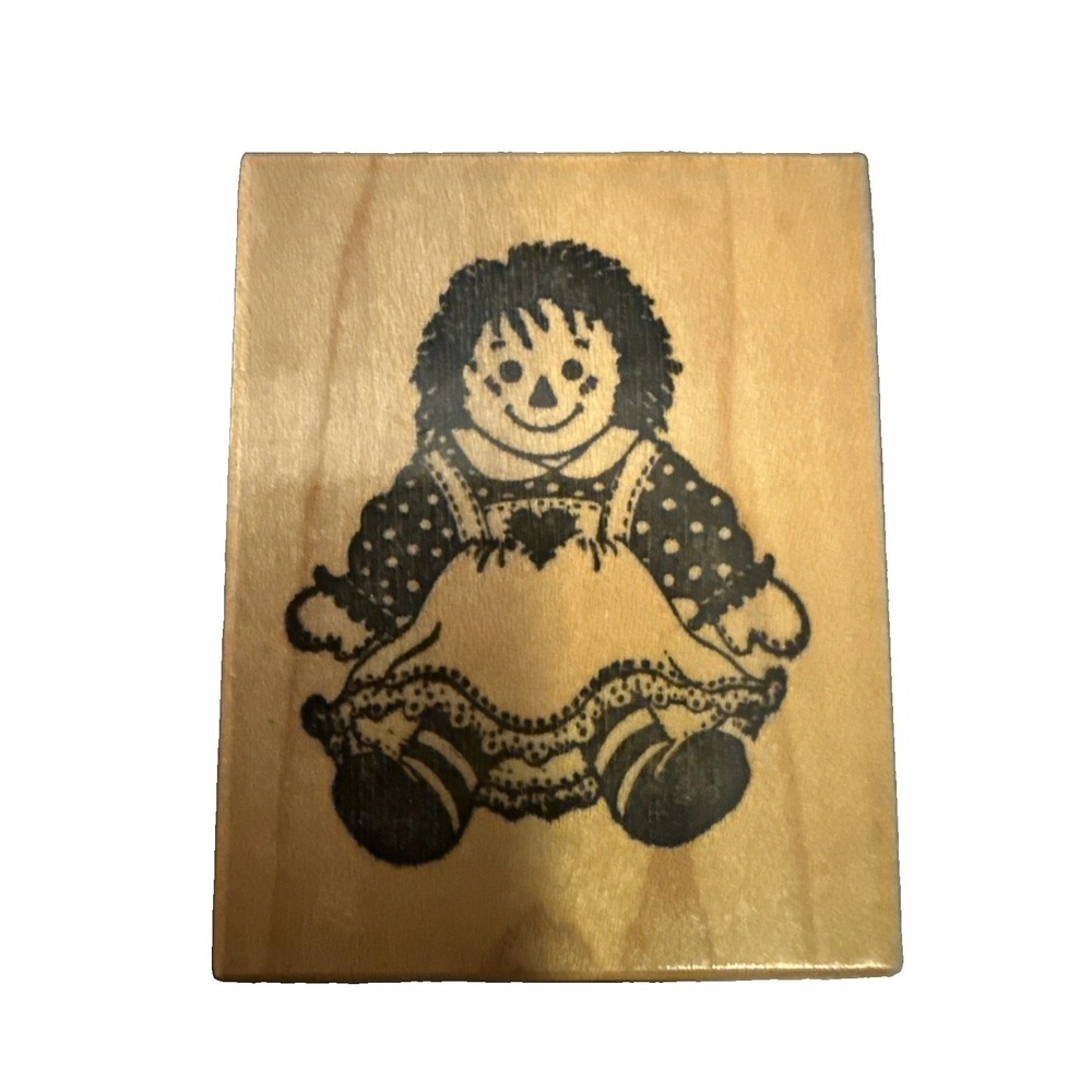 PSX Wood Mounted Rubber Stamp - Raggedy Ann Doll Vintage 1993